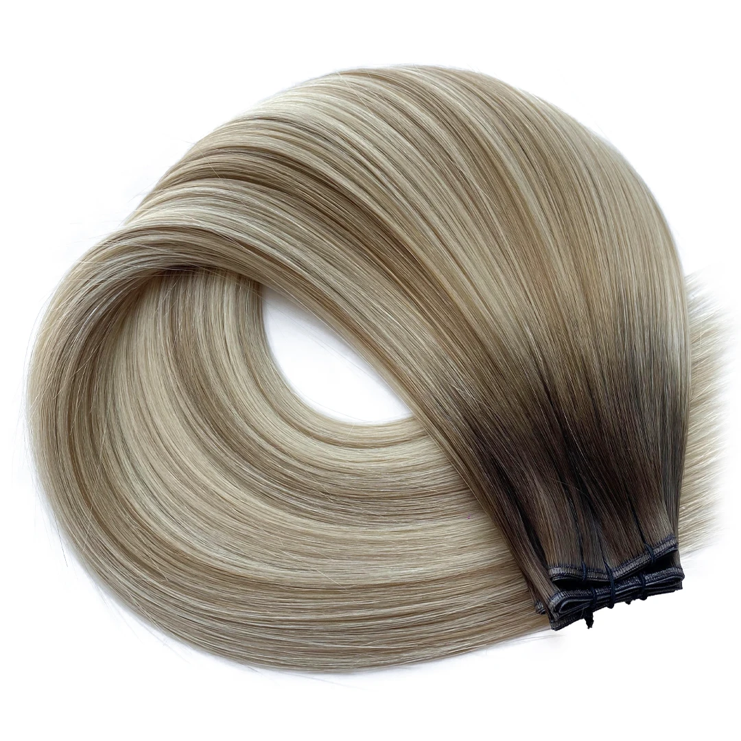 Caramel Balayage hair extension shade #6/27